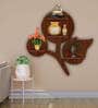 Flower Shape Walnut Wood Wall Shelf