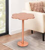 Flower Solid Wood Side Table in Copper Finish