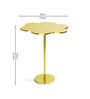 Flower Solid Wood Side Table in Gold Finish