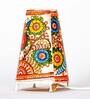 Flower theme tall Andhra Leather Lamp with bulb & bulb holder