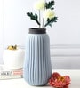 (1Pc) Blue Ceramic Flower Vase For Living Room Decor