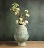 (1Pc) Green Ceramic Decorative Vase For Living Room Decor