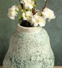 (1Pc) Green Ceramic Decorative Vase For Living Room Decor