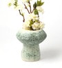 (1Pc) Green Ceramic Vase For Table Decor