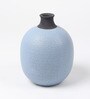 (1Pc) Blue Ceramic Decorative Vase For Living Room Decor
