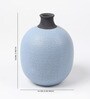 (1Pc) Blue Ceramic Decorative Vase For Living Room Decor