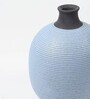 (1Pc) Blue Ceramic Decorative Vase For Living Room Decor
