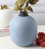(1Pc) Blue Ceramic Decorative Vase For Living Room Decor