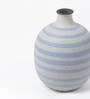 (1Pc) Blue Ceramic Vase For Table Decor