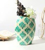 (1Pc) Blue Mother Of Pearl Decorative Vase For Home Decor