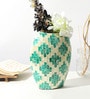 (1Pc) Blue Mother Of Pearl Decorative Vase For Living Room Decor