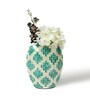 (1Pc) Blue Mother Of Pearl Decorative Vase For Home Decor