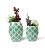 Set Of 2 Blue Mother Of Pearl Decorative Vase For Room Decor Aesthetic