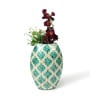 (1Pc) Blue Mother Of Pearl Decorative Vase For Living Room Decor