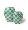 Set Of 2 Blue Mother Of Pearl Decorative Vase For Room Decor Aesthetic