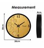 Flowers Designer Golden Plastic Wall Clock
