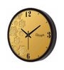 Flowers Designer Golden Plastic Wall Clock