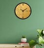 Flowers Designer Golden Plastic Wall Clock