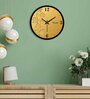 Flowers Designer Golden Plastic Wall Clock