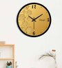 Flowers Designer Golden Plastic Wall Clock