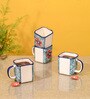 Arctic Flowers of Ecstasy Sky Blue 150 ml Ceramic (Set of 4) Tea Cups