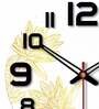 Flowers Printed  Wood Wall Clock In White