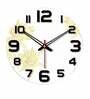 Flowers Printed  Wood Wall Clock In White