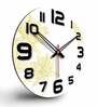Flowers Printed  Wood Wall Clock In White