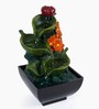 Flowing Leaf Indoor Table Fountain (Green & Beige)