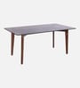 Floyd Sheesham Wood 6 Seater Dining Set with Tinted Glass Top In Provincial Teak Finish