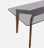 Floyd Sheesham Wood 6 Seater Dining Table with Tinted Glass Top In Provincial Teak Finish