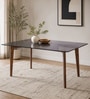 Floyd Sheesham Wood 6 Seater Dining Table with Tinted Glass Top In Provincial Teak Finish