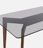 Floyd Sheesham Wood 6 Seater Dining Table with Tinted Glass Top In Provincial Teak Finish