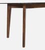 Floyd Sheesham Wood 6 Seater Dining Table with Tinted Glass Top In Provincial Teak Finish