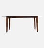 Floyd Sheesham Wood 6 Seater Dining Table with Tinted Glass Top In Provincial Teak Finish