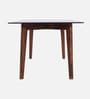 Floyd Sheesham Wood 6 Seater Dining Table with Tinted Glass Top In Provincial Teak Finish