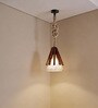 Flue Brown Solid Wood Single Hanging Light