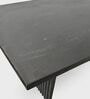 Flute Wooden 4 Seater Dining Table Set In Brown Finish