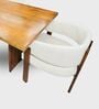 Flute Wooden 4 Seater Dining Table Set In Honey Gold Finish