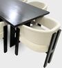 Flute Wooden 6 Seater Dining Table Set In Brown Finish