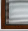 Fluted Glass Coffee Table in Natual Teak Wood Finish