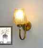 Fluted Gold Tulip Glass Wall Sconce