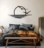 Flying Birds River Sunset Silhouette Metal Art Wall Decor