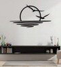 Flying Birds River Sunset Silhouette Metal Art Wall Decor