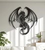 Flying Dragon with Sword Metal Wall Art Decor