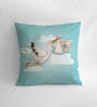 Canvas Cushion with Flying Swan & Baby Print