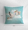 Canvas Cushion with Flying Swan & Baby Print