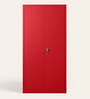 Flynn Textured 2-Door Metal Wardrobe in Carmine Red Finish