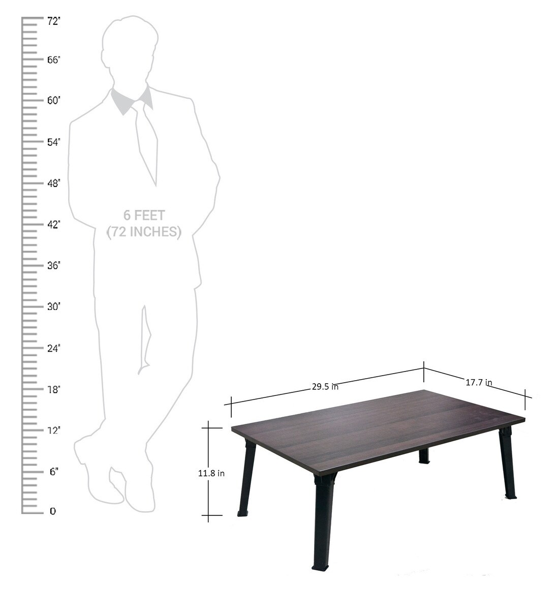 Buy Folding Center Table in Wenge Colour by Eros Online Contemporary