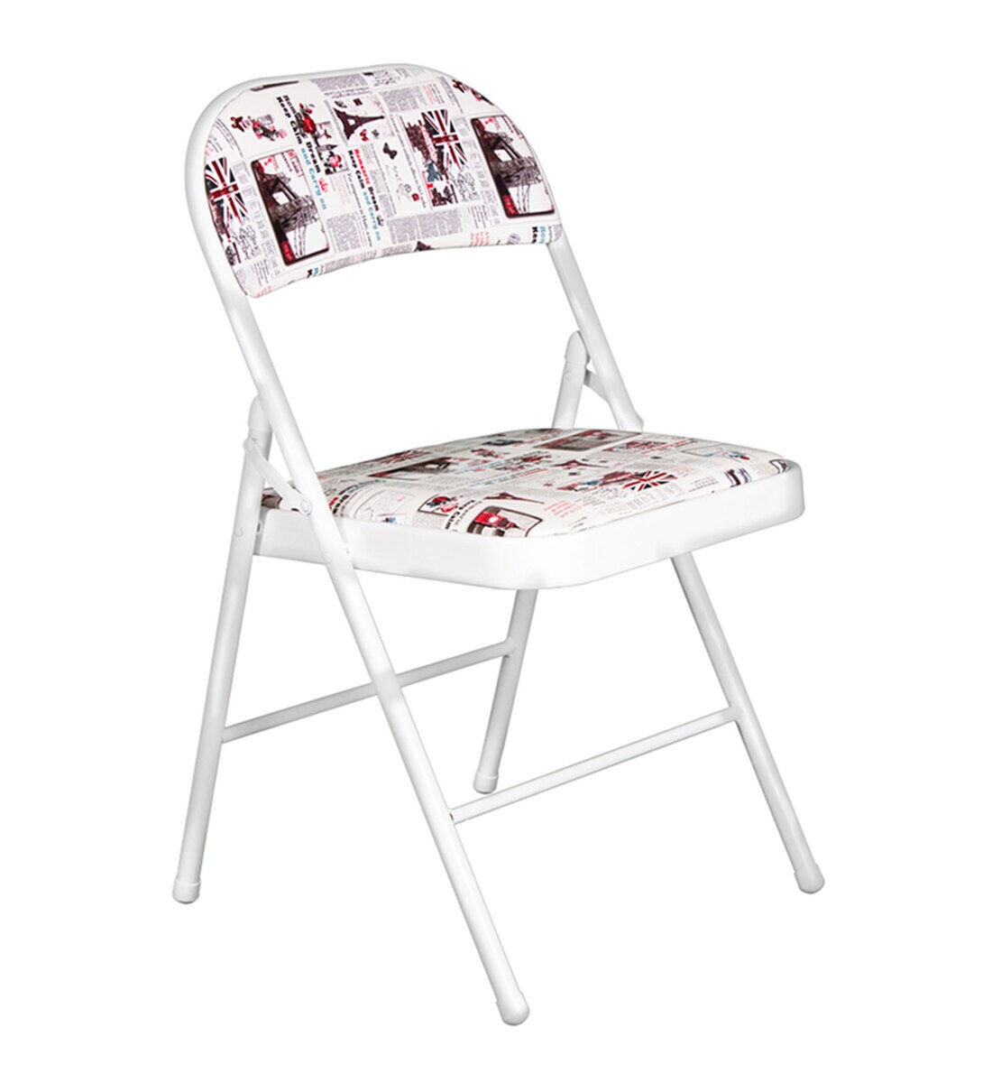 Buy Folding Metal Chair in White Colour By Storyhome Online Metal